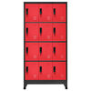 vidaXL Locker Cabinet Anthracite and Red Steel Large Locker Cabinet
