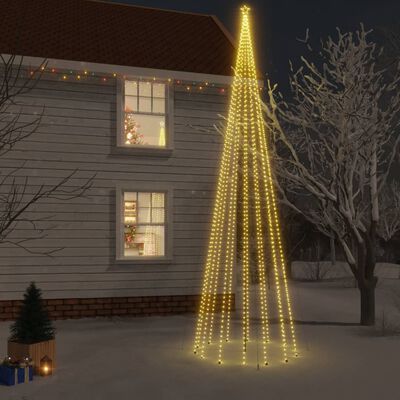 vidaXL Christmas Tree with Spike Warm White 1134 LEDs 26 ft