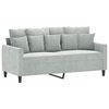 vidaXL Sofa Set Light Grey Velvet (100% polyester), metal, plywood Medium