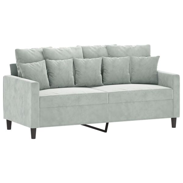 vidaXL Sofa Set Light Grey Velvet (100% polyester), metal, plywood Medium
