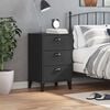 vidaXL Bedside Table Black Engineered wood, plastic Compact
