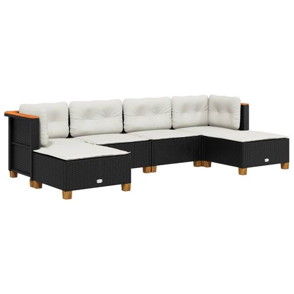 vidaXL Garden Sofa Set Black