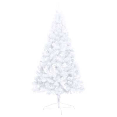 vidaXL Artificial Half Christmas Tree with LEDs&Ball Set White 70.9"