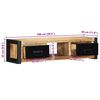 vidaXL TV Cabinet Black and brown Solid rough mango wood and iron Compact