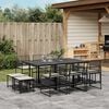vidaXL Garden Dining Set Black table and chairs PE rattan Large Foldable