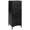 vidaXL Chest Of Drawers Black Solid pinewood, engineered wood, metal Tall