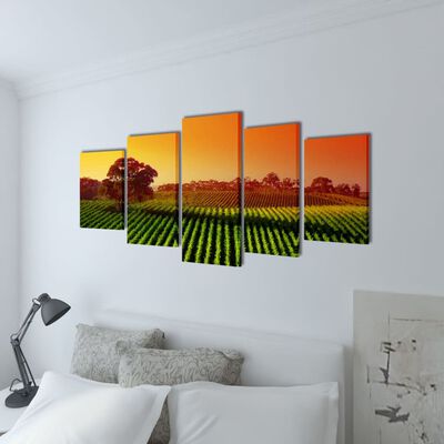 Canvas Wall Print Set Fields 39" x 20"