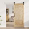 vidaXL Sliding Door ORKDAL Brown 33.86 x 78.15 in Solid Pine Wood