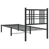 vidaXL Bed Frame Black Powder-coated steel Small Single Bed Frame
