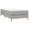 vidaXL Bed Frame Light Gray Polyester, Plywood, Engineered Wood Twin XL