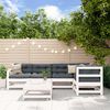 vidaXL Garden Lounge Set White Solid Pine Wood, Plywood Large