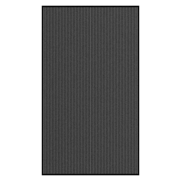 vidaXL Doormat Stripe black and grey PP (Polypropylene) Large Non-slip