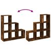 vidaXL Room Divider Bookcase Smoked oak Engineered wood 3-Tier