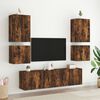 vidaXL TV Wall Cabinet Set of 2 Smoked Oak Engineered Wood Medium