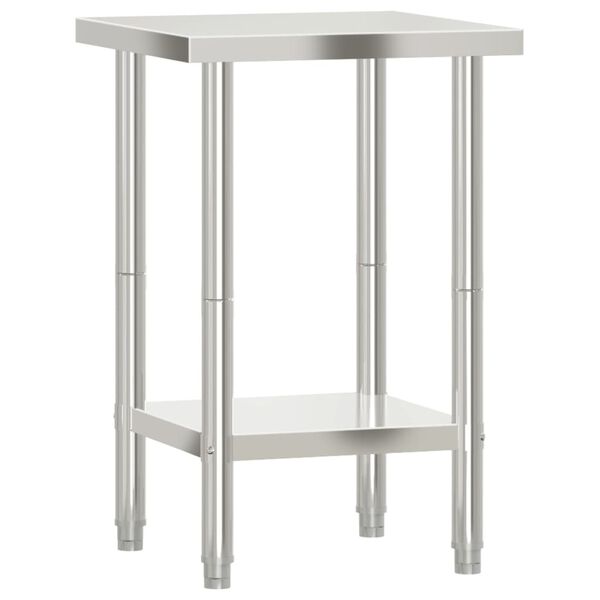 vidaXL Kitchen Work Table 21.7"x21.7"x33.5" Stainless Steel