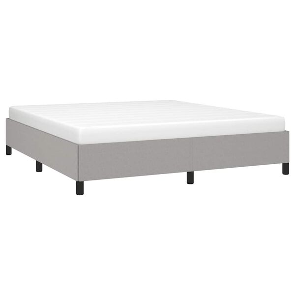 vidaXL Bed Frame Light Gray 100% polyester fabric, plywood, engineered wood