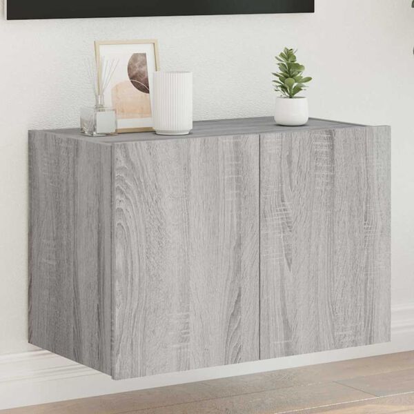 vidaXL TV Wall Cabinet Gray sonoma Engineered wood 23.6 x 13.8 x 16.1 in