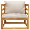 vidaXL Garden Chair Light Grey Solid Acacia wood Compact Modular