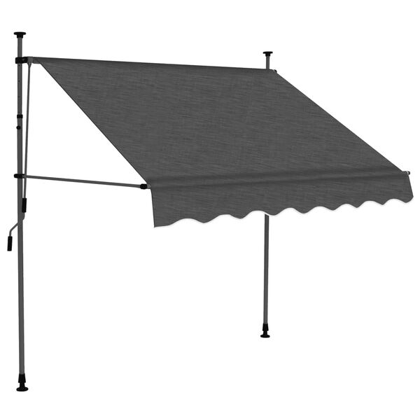 vidaXL Retractable Awning Anthracite 100% polyester with PU coating, steel