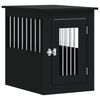 vidaXL Dog Crate Furniture Black Engineered wood, Steel 17.7x24.4x23.2 in