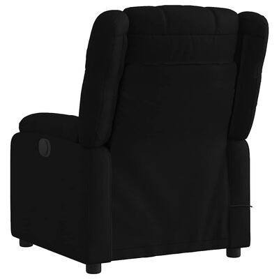 Black recliner chair back view showcasing upholstery and cover