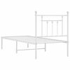 vidaXL Bed Frame White Powder-Coated Steel Small Single Bed Frame
