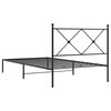 vidaXL Bed Frame Black Powder-Coated Steel Twin Bed Frame Rectangular