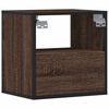 vidaXL Wall-mounted Bedside Cabinet Brown oak Engineered wood, Metal