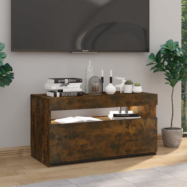vidaXL TV Cabinet Smoked oak Engineered wood Medium TV Cabinet