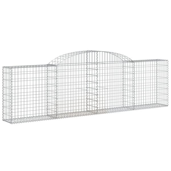 vidaXL Gabion Basket Set of 11 Silver Galvanized Iron Extra Long