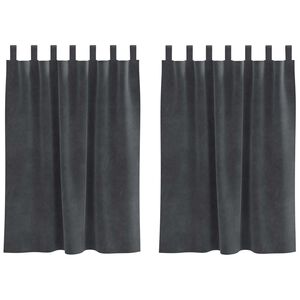 vidaXL Blackout Curtains 2 pcs Light Grey 55.12 x 55.12 in Velvet