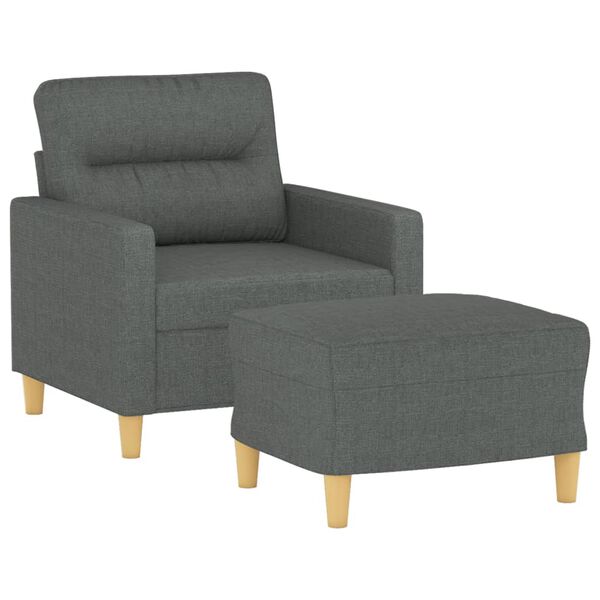 vidaXL Sofa Chair With Footstool Dark grey