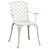 vidaXL Bistro Set White Cast Aluminum Medium Decorative Inlays