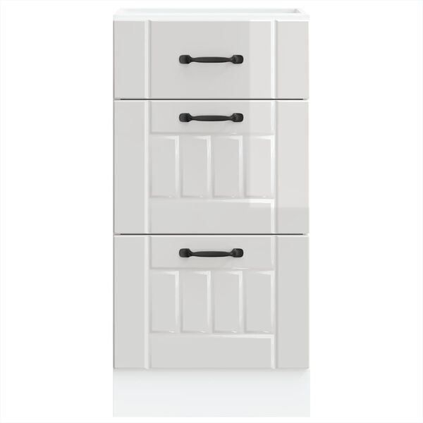 vidaXL Kitchen Base Cabinet High Gloss White Engineered Wood