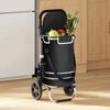 vidaXL Shopping Trolley Black 14.37 x 18.31 x 39.57 in Oxford fabric