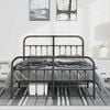 vidaXL Bed Frame Black Powder-Coated Steel King Size