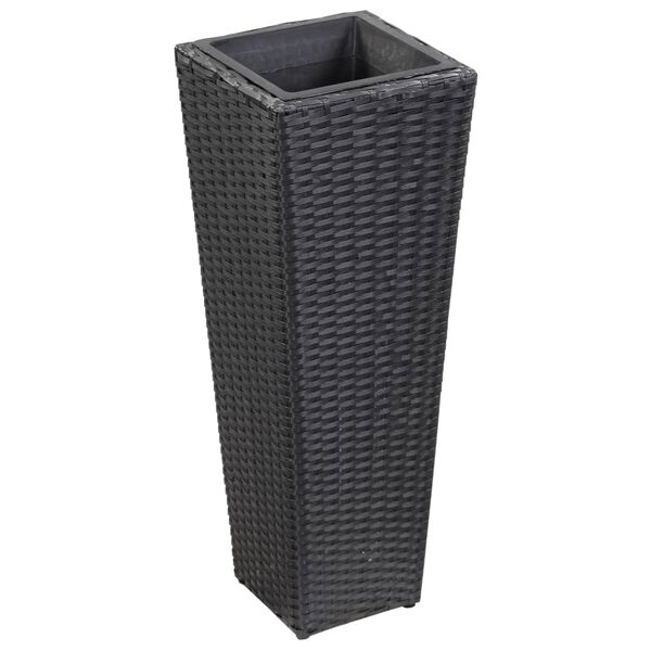 vidaXL Garden Raised Bed 11.8"x11.8"x31.5" Poly Rattan Black