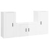 vidaXL TV Cabinet Set Set of 3 High gloss white Engineered wood Standard