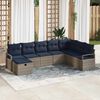 vidaXL Sofa Set with Cushion with Storage Grey Poly Rattan