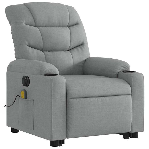 vidaXL Electric Stand Up Massage Recliner Chair Light Grey