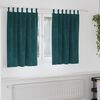 vidaXL Curtains with Curtains 2 pcs Dark Green 55.1" x 55.1" Velvet