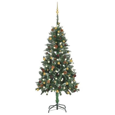vidaXL Artificial Christmas Tree with LEDs&Ball Set 59.1"