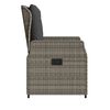 vidaXL Reclining Garden Chair Grey PE rattan, powder-coated steel Single
