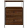 vidaXL Bedside Cabinet Brown Oak Engineered Wood, Iron Adjustable Feet
