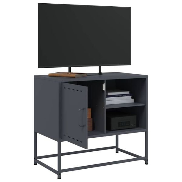 vidaXL TV Cabinet Anthracite Steel Medium size for small to medium rooms