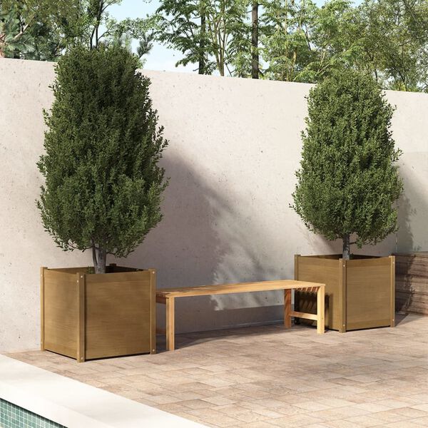 vidaXL Garden Planter Set of 2 Honey brown Solid pinewood