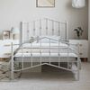 vidaXL Bed Frame White Powder-Coated Steel Twin Bed Frame Rectangular