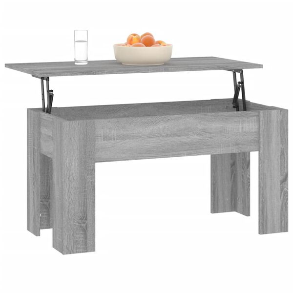 vidaXL Coffee Table Grey Sonoma Engineered Wood Height-Adjustable