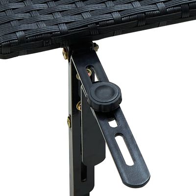 vidaXL Balcony Table 23.6"x23.6"x12.5" Black Poly Rattan