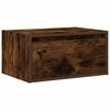 vidaXL Wall-mounted Bedside Cabinet Smoked Oak Engineered wood Medium